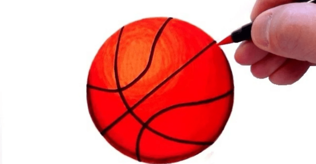 detailed drawing of a basketball showcasing drawingcul23ybyzfm-basketball.